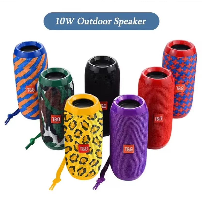 Altavoz portátil Bluetooth TG117 TWS, inalámbrico, de doble bajo, para exteriores, con radio FM, entrada AUX, reproductor de música con tarjeta TF para camping y paseos.