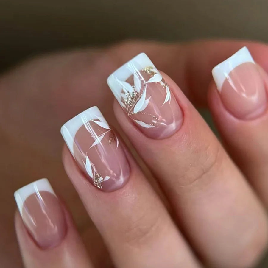 Elegant Pink and White Nails