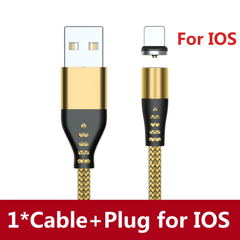 Cable de carga USB magnético AUFU LED, cable USB tipo C para teléfono, cargador magnético para teléfono, micro USB para iPhone 11, 12 Pro Max y Xiaomi
