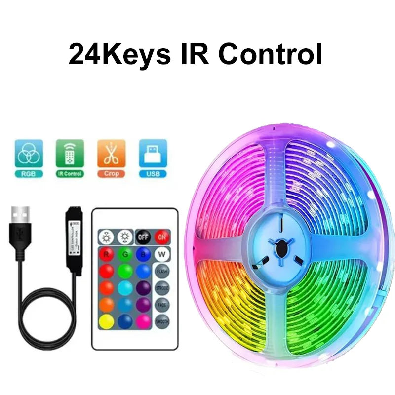 Tira de luces LED RGB con WiFi para sincronizar música en la habitación, 10 m, 20 m y 30 m, flexible, ideal para dormitorio, juegos, decoración, retroiluminación de TV.