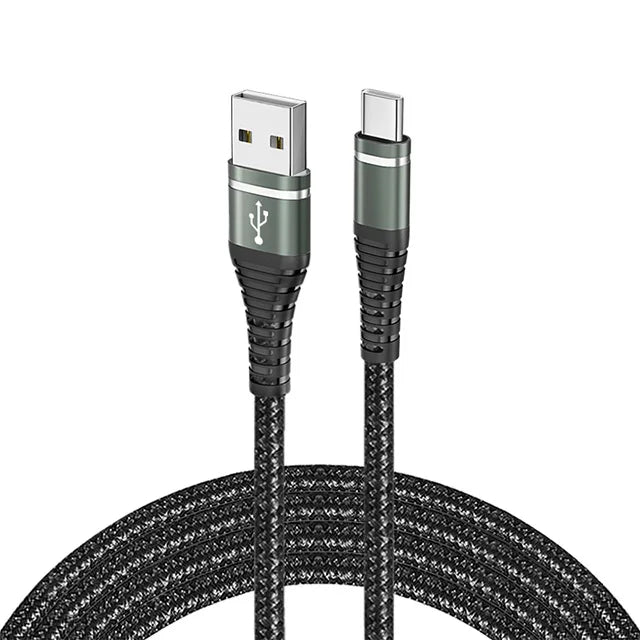 Cable de datos USB C de carga rápida de 3 A para iPhone 17, 16, 15 Pro Max, iPad Pro, MacBook, Samsung, Huawei, tipo C, Carplay, cable trenzado de nailon.