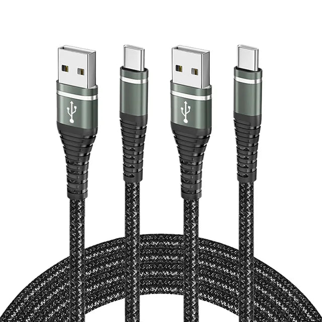 Cable de datos USB C de carga rápida de 3 A para iPhone 17, 16, 15 Pro Max, iPad Pro, MacBook, Samsung, Huawei, tipo C, Carplay, cable trenzado de nailon.