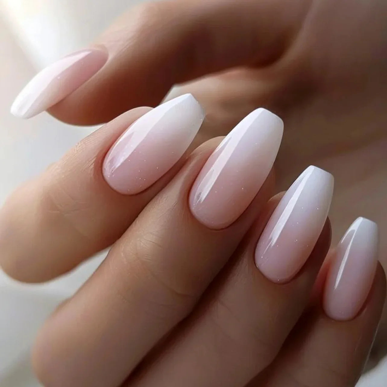 Elegant Pink and White Nails