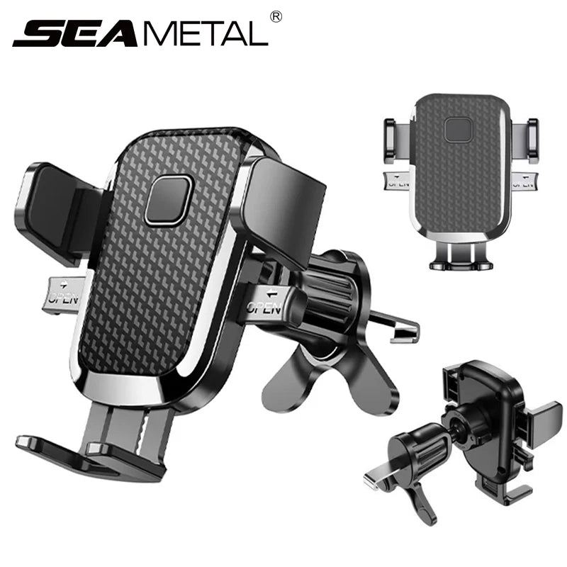 SEAMETAL - Soporte para teléfono de coche con gancho mejorado, antivibración, para ventilación de aire, rotación de 360 grados, estable, para navegación de smartphones