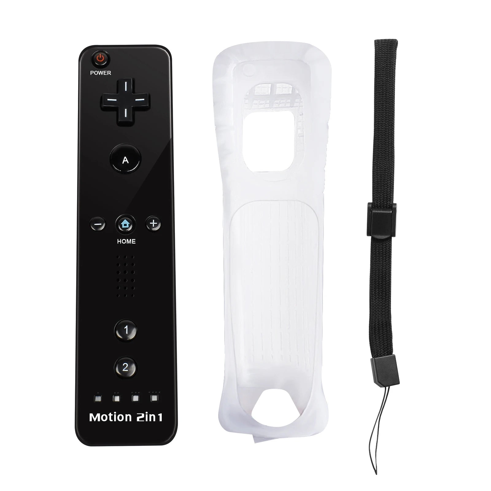Juego de control 2 en 1 para Nintendo Wii, joystick Motion Plus opcional, control remoto inalámbrico con funda de silicona para videojuegos