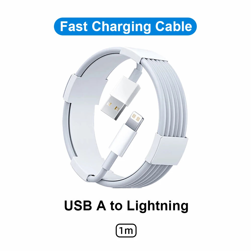 Cargador rápido PD de 30 W para iPhone 14, 13 y 12. Cable de carga rápida USB C a Lightning para iPhone 17, 16 y 15 Pro Max. Adaptador de corriente tipo C.