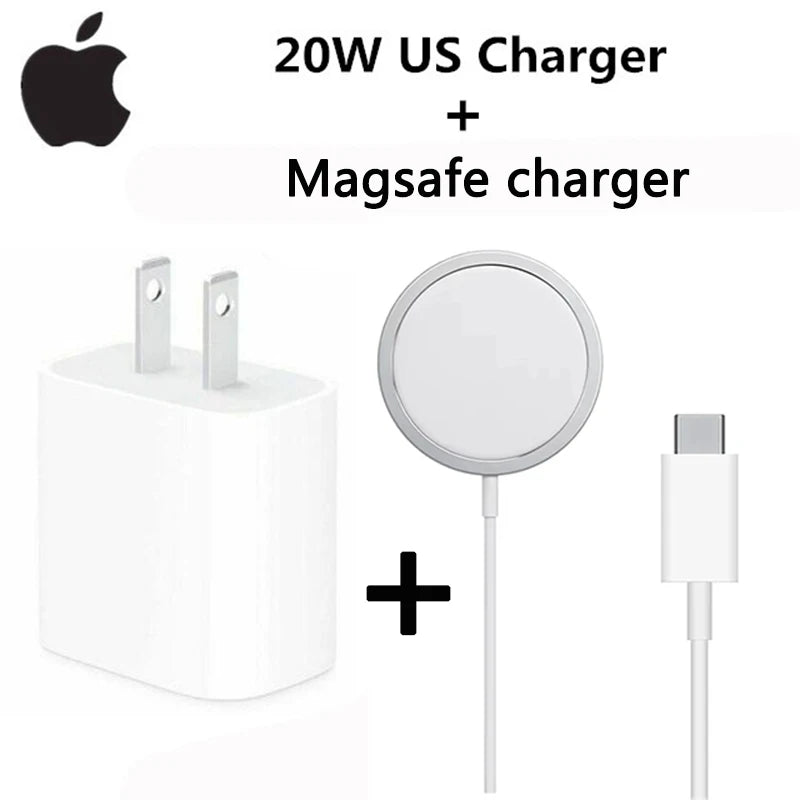 Cargador inalámbrico magnético original de Apple Magsafe tipo C, USB-C de 20 W, cargador rápido para iPhone 16, 16 Pro, 15, 14, 13 y 12 Pro Max.