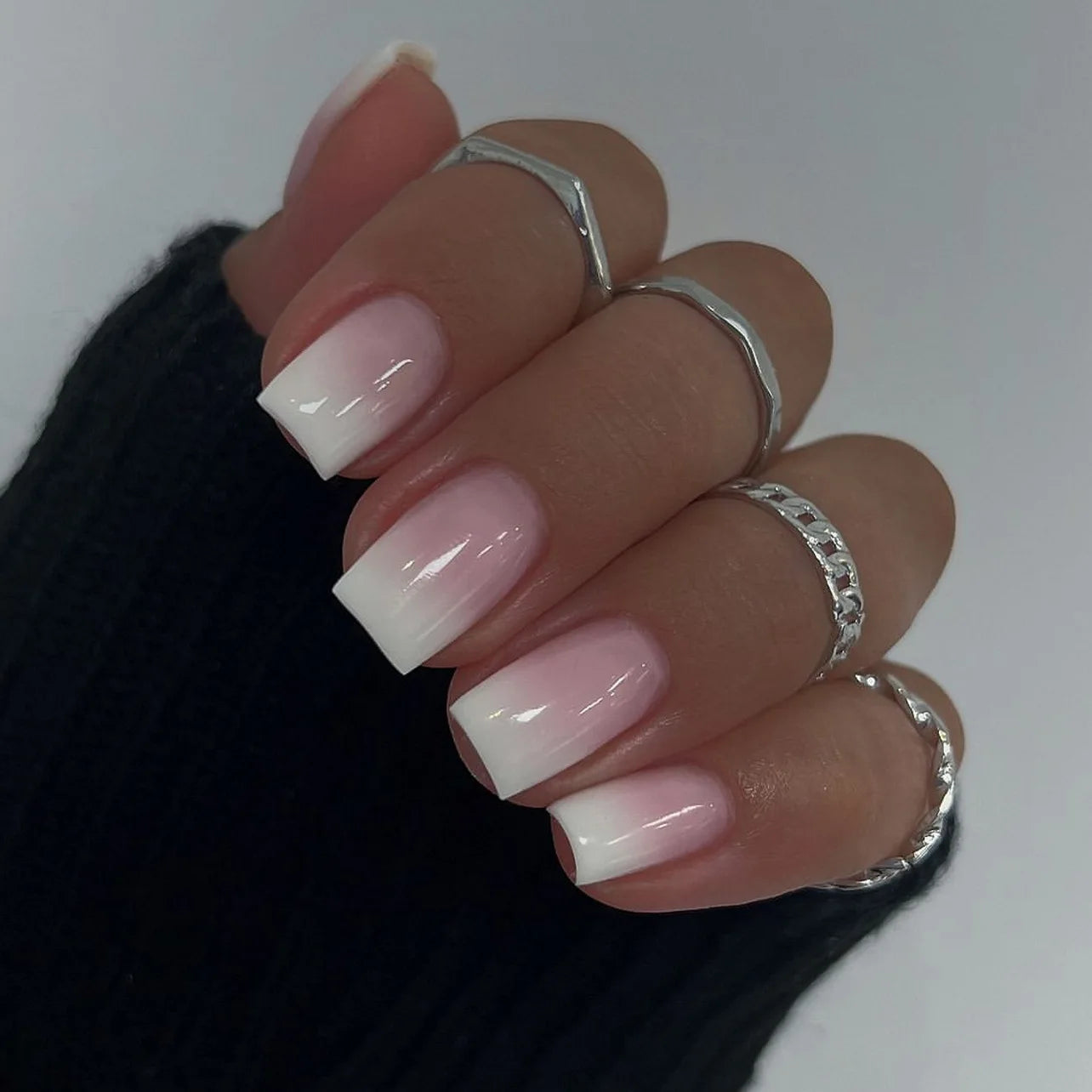 Elegant Pink and White Nails