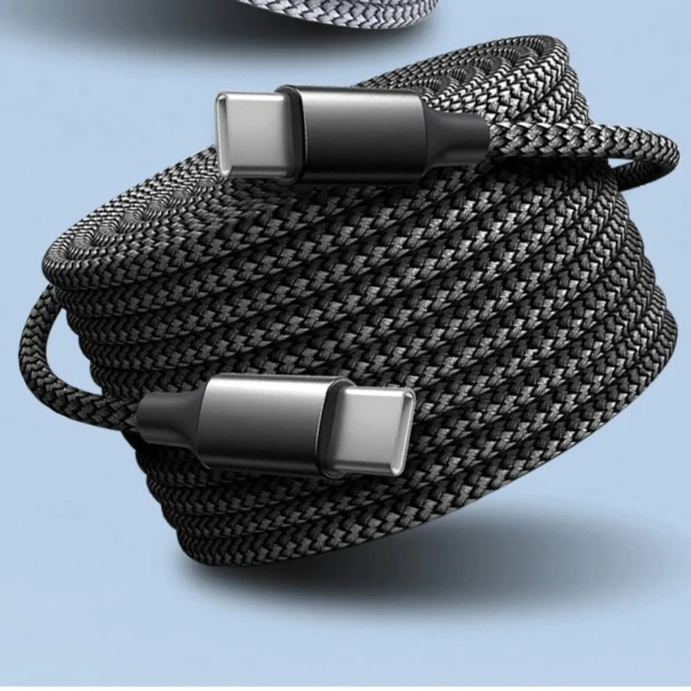 Cable de datos de carga rápida tipo C de doble cabezal de 60 W, 1 m, 2 m, 3 m y 5 m, accesorios para teléfonos móviles, transmisión de datos para Samsung, Huawei y Millet.