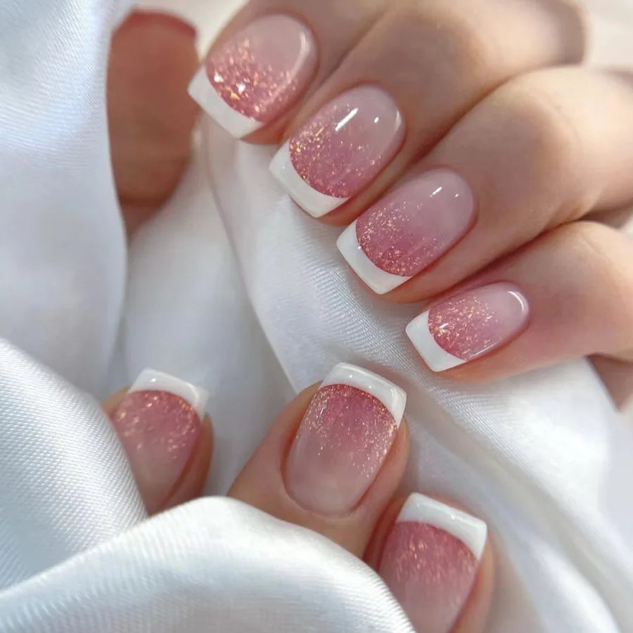 Elegant Pink and White Nails