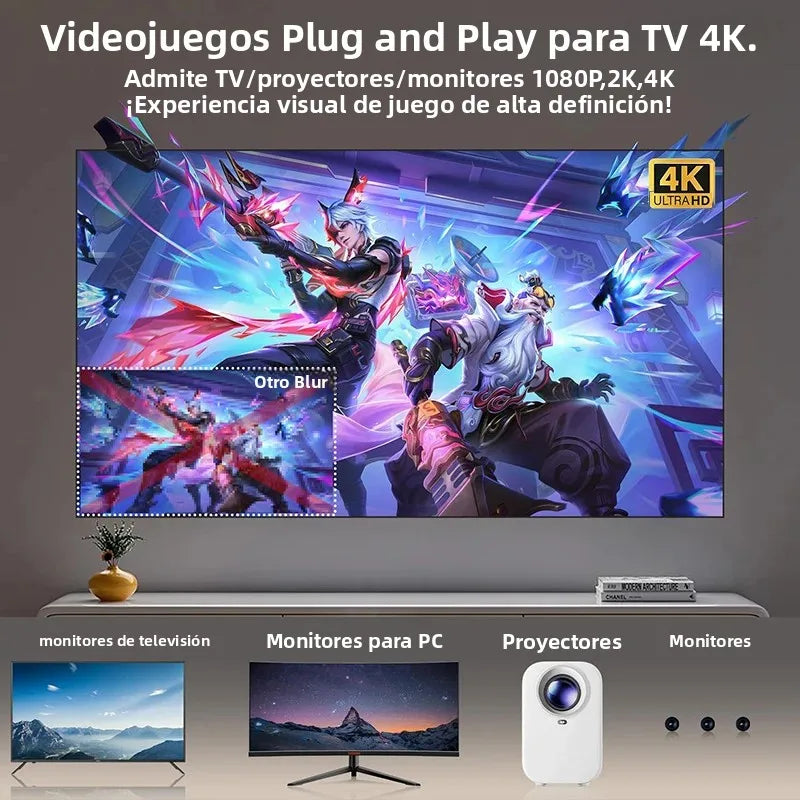 Consola de videojuegos M8 4K TV Game Stick con 20 000+/30 000 juegos integrados, 64 GB, mando inalámbrico retro