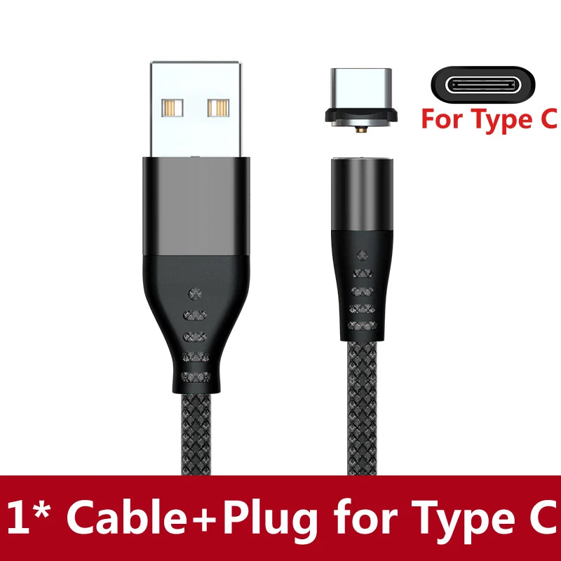 Cable de carga USB magnético AUFU LED, cable USB tipo C para teléfono, cargador magnético para teléfono, micro USB para iPhone 11, 12 Pro Max y Xiaomi