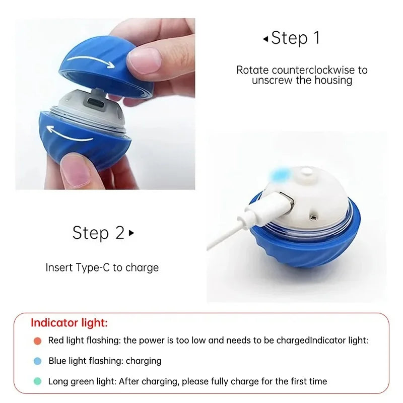 Pelota de juguete para perros automática, con movimiento, rebote y rodadura, USB, juguete interactivo inteligente para cachorros, pelota masticable para perros