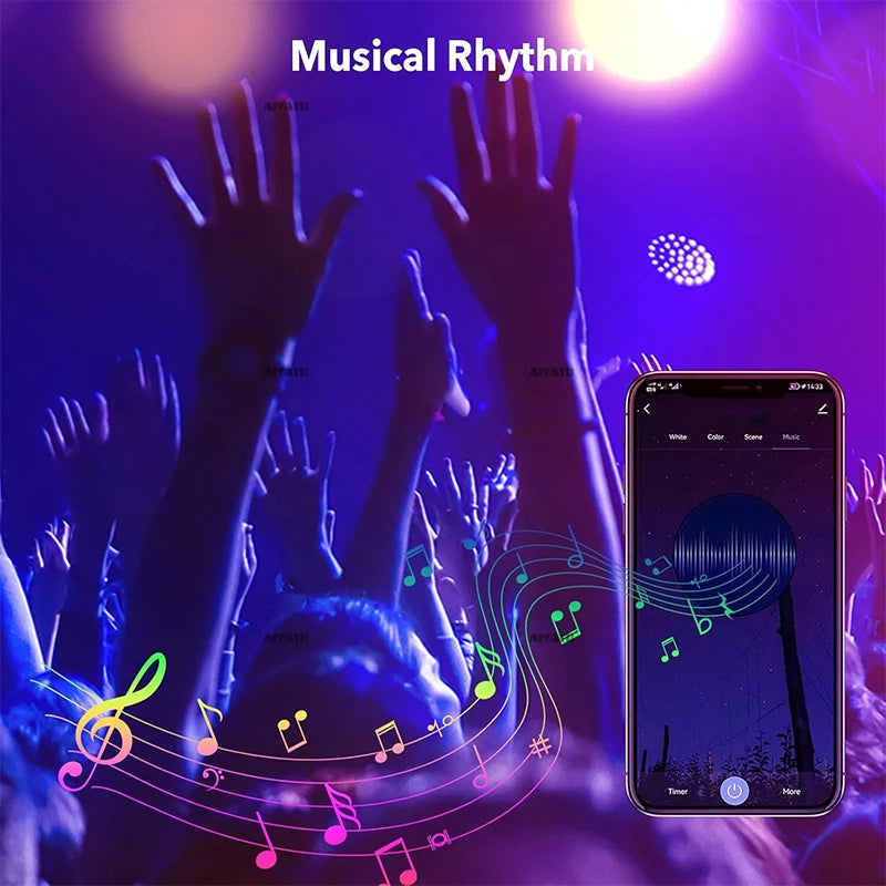 Bombilla inteligente Tuya Bluetooth E27 de 15 W y 18 W, 110 V y 220 V, luz LED RGBCW, control por aplicación, sincronización, aplicación Smart Life, ajuste del ritmo de la música.