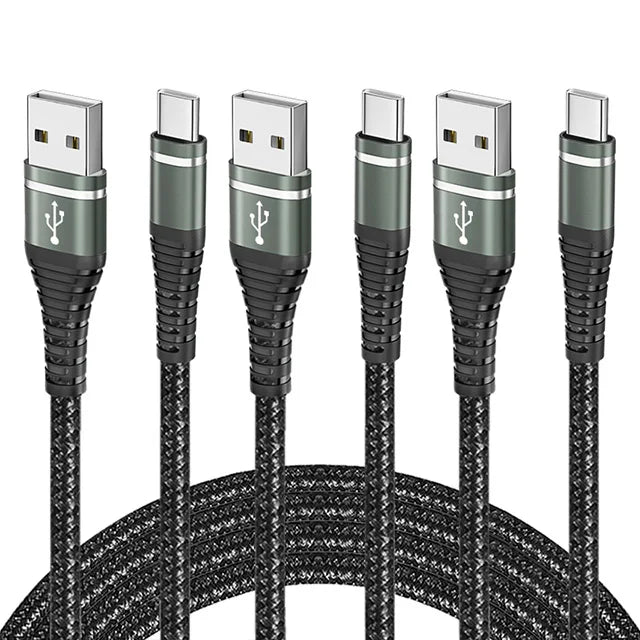 Cable de datos USB C de carga rápida de 3 A para iPhone 17, 16, 15 Pro Max, iPad Pro, MacBook, Samsung, Huawei, tipo C, Carplay, cable trenzado de nailon.