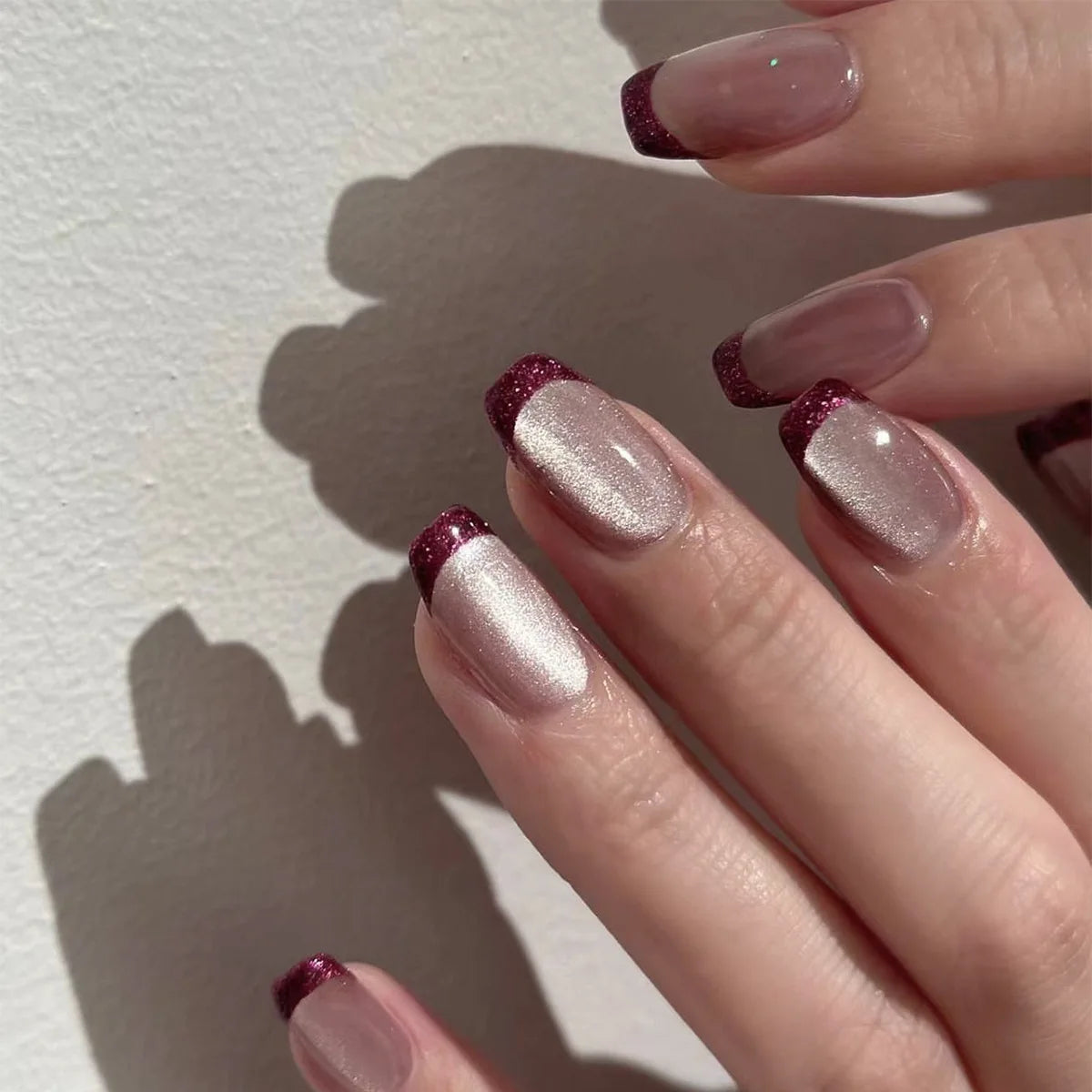 Elegant Pink and White Nails