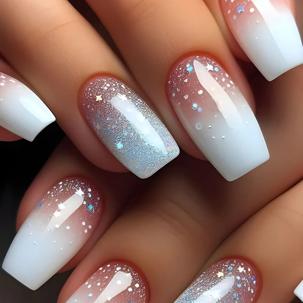 Elegant Pink and White Nails