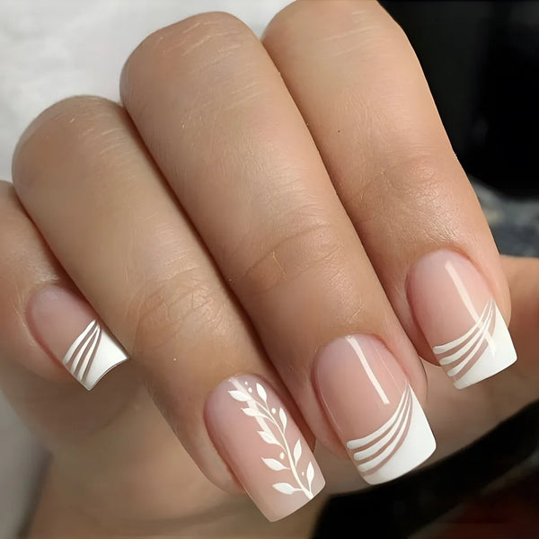 Elegant Pink and White Nails
