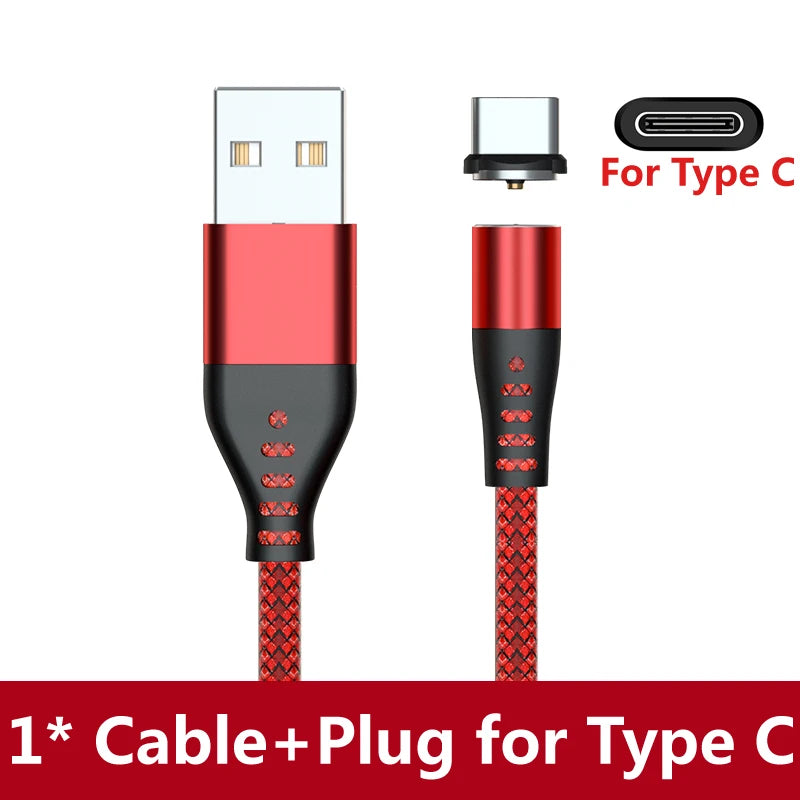 Cable de carga USB magnético AUFU LED, cable USB tipo C para teléfono, cargador magnético para teléfono, micro USB para iPhone 11, 12 Pro Max y Xiaomi