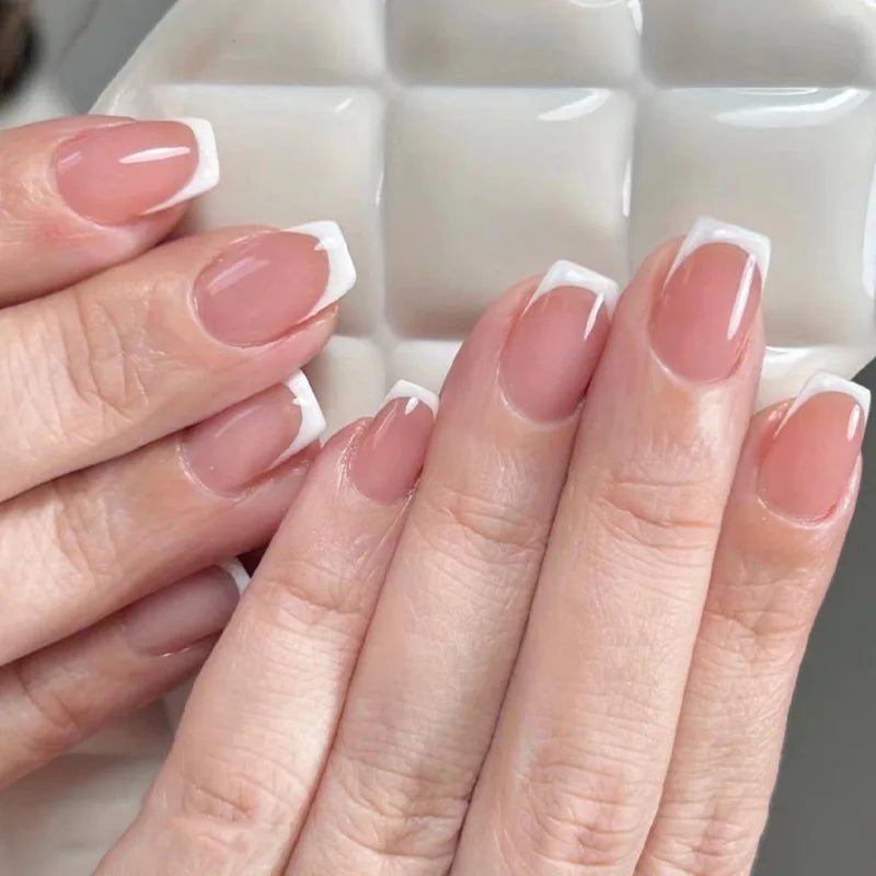 Elegant Pink and White Nails