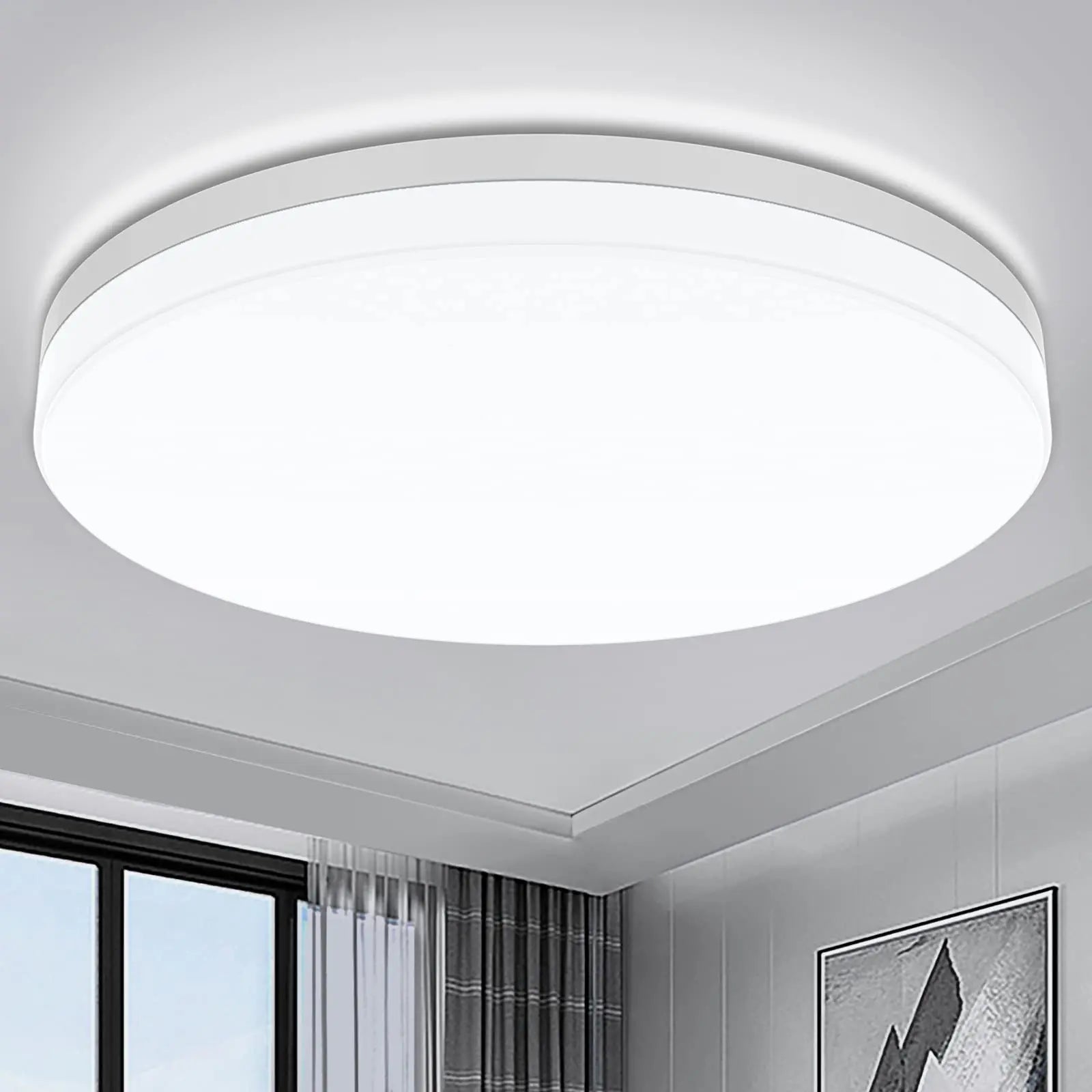 Lámpara de techo LED redonda ultrafina IRALAN para dormitorio, luz blanca neutra, blanca fría, blanca cálida, 48 W, 36 W, 24 W y 18 W.