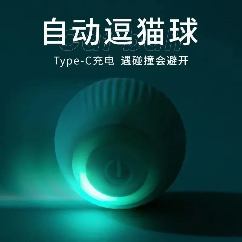 Pelota rodante inteligente para gatos, recargable, con movimiento automático, para jugar en interiores de forma interactiva.