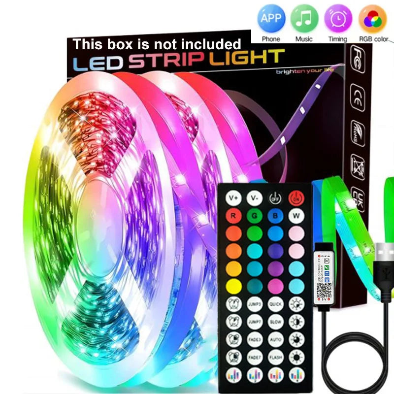 Tira de luces LED RGB con WiFi para sincronizar música en la habitación, 10 m, 20 m y 30 m, flexible, ideal para dormitorio, juegos, decoración, retroiluminación de TV.