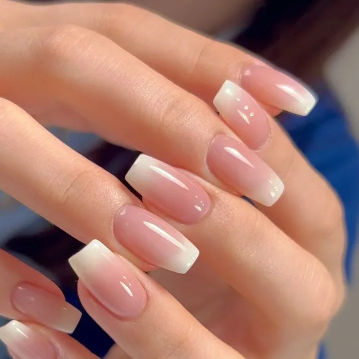 Elegant Pink and White Nails