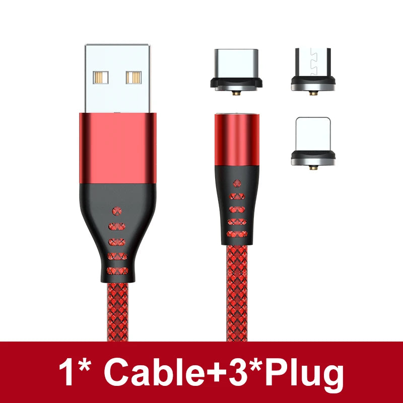 Cable de carga USB magnético AUFU LED, cable USB tipo C para teléfono, cargador magnético para teléfono, micro USB para iPhone 11, 12 Pro Max y Xiaomi