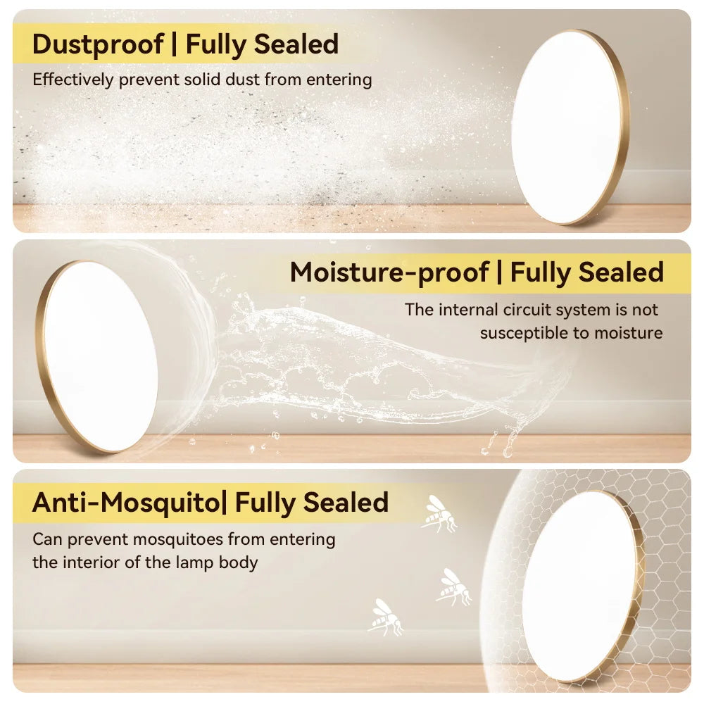 Lámpara de techo LED con atenuación continua, resistente al agua, con control remoto, 30 W, 40 W y 50 W, para sala de estar, dormitorio, cocina.