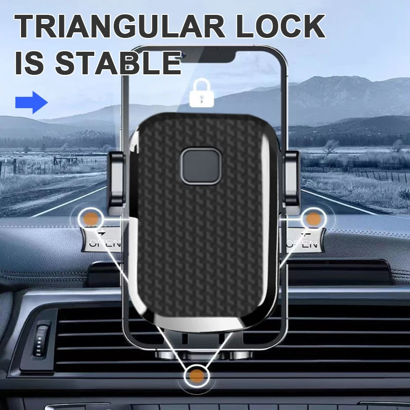 SEAMETAL - Soporte para teléfono de coche con gancho mejorado, antivibración, para ventilación de aire, rotación de 360 grados, estable, para navegación de smartphones