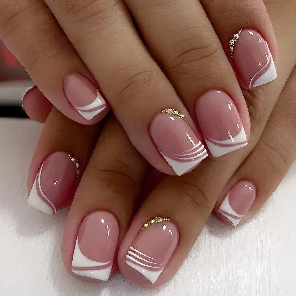 Elegant Pink and White Nails