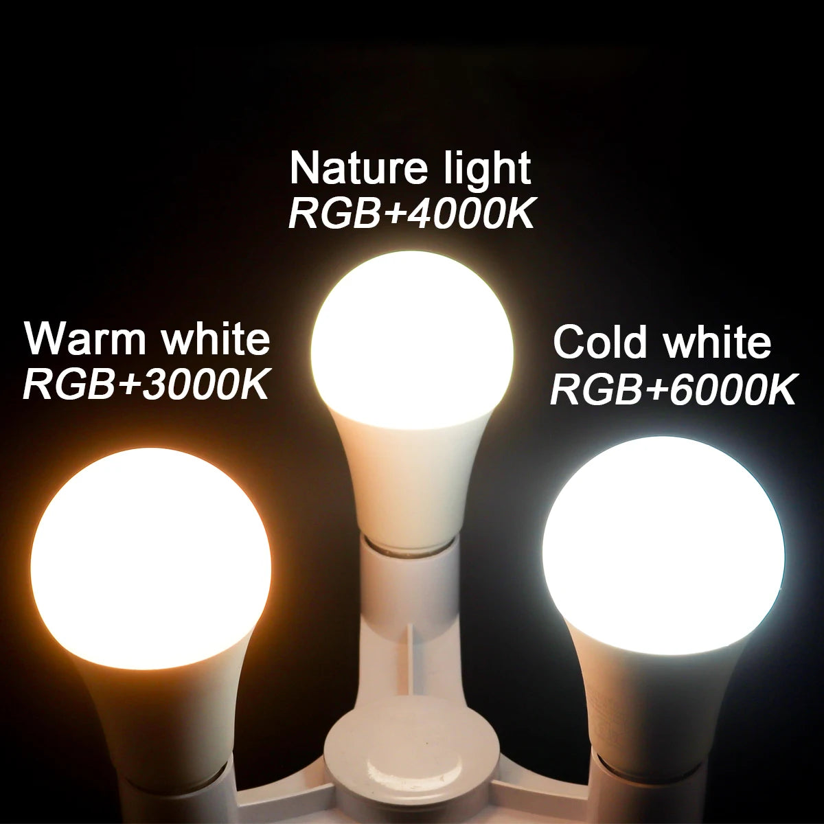 Bombilla LED RGBW inteligente, 1-10 unidades, E27, E14, B22, GU10, con control remoto por infrarrojos, ideal para iluminación colorida del hogar.