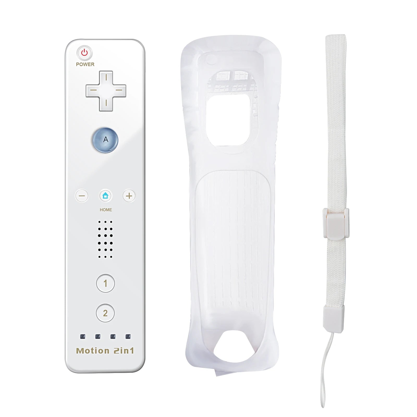 Juego de control 2 en 1 para Nintendo Wii, joystick Motion Plus opcional, control remoto inalámbrico con funda de silicona para videojuegos