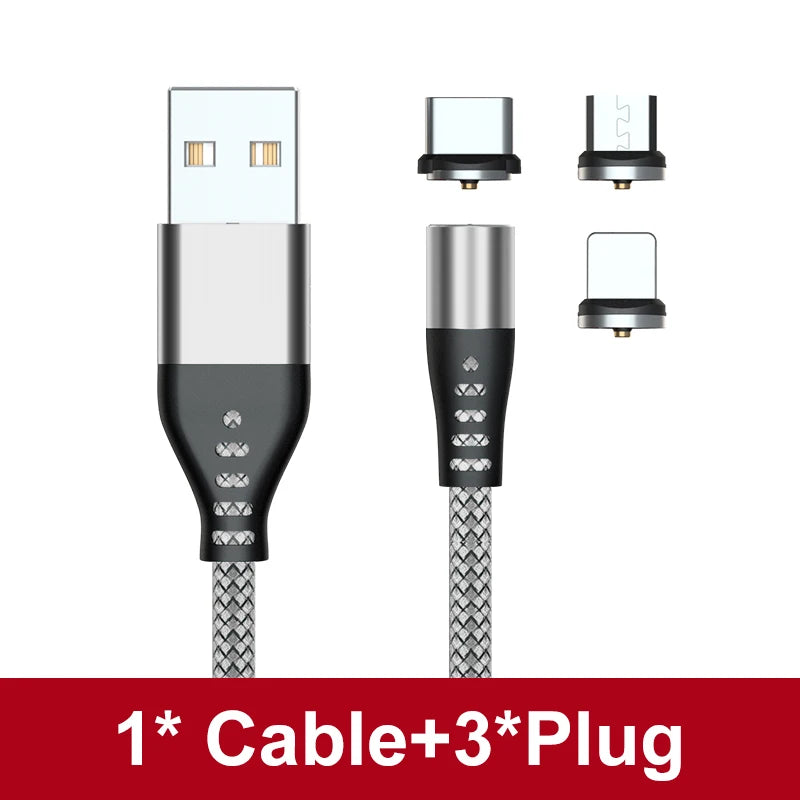 Cable de carga USB magnético AUFU LED, cable USB tipo C para teléfono, cargador magnético para teléfono, micro USB para iPhone 11, 12 Pro Max y Xiaomi