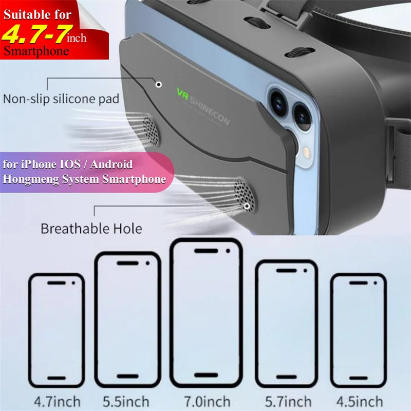 Gafas de realidad virtual 3D G13 IMAX con pantalla gigante, caja de cartón de Google, casco VR para teléfonos de 4,7 a 7 pulgadas, compatible con mando de juego.