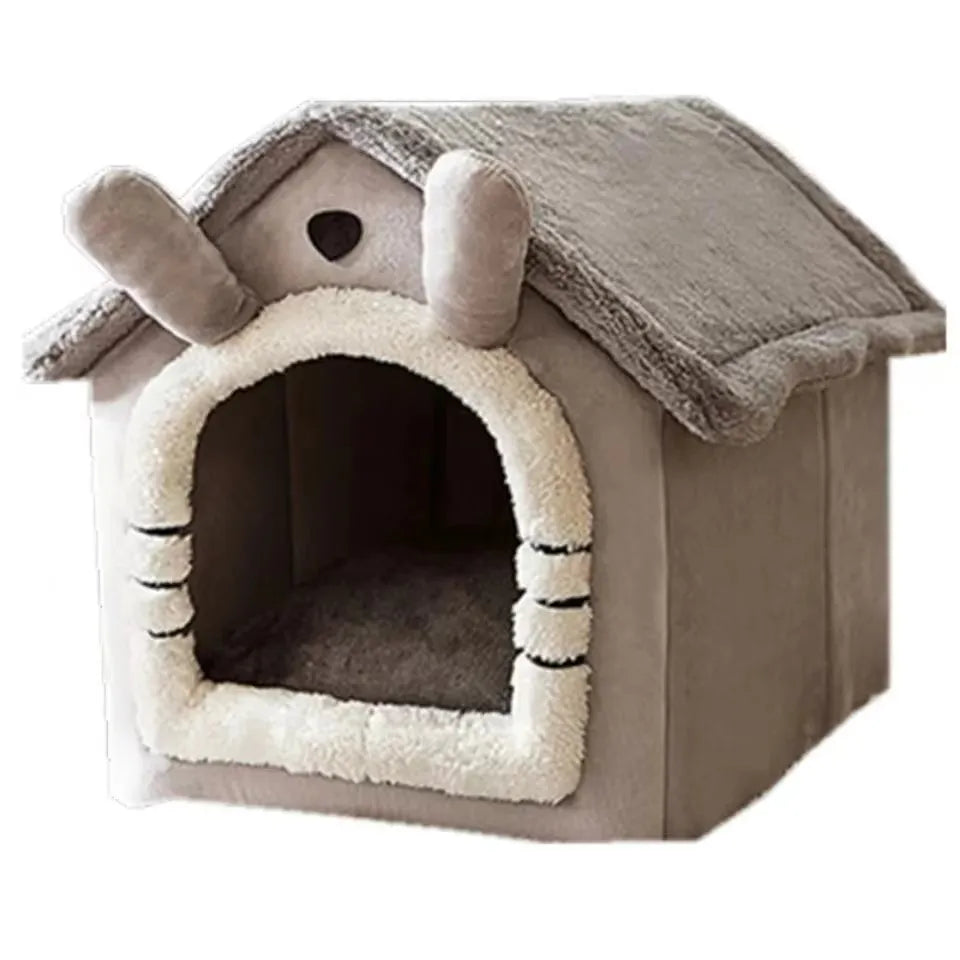 Casa plegable para mascotas, para dormir, de invierno, extraíble y lavable, para gatos, cueva para cachorros, sofá, cama para perros pequeños y gatos medianos.