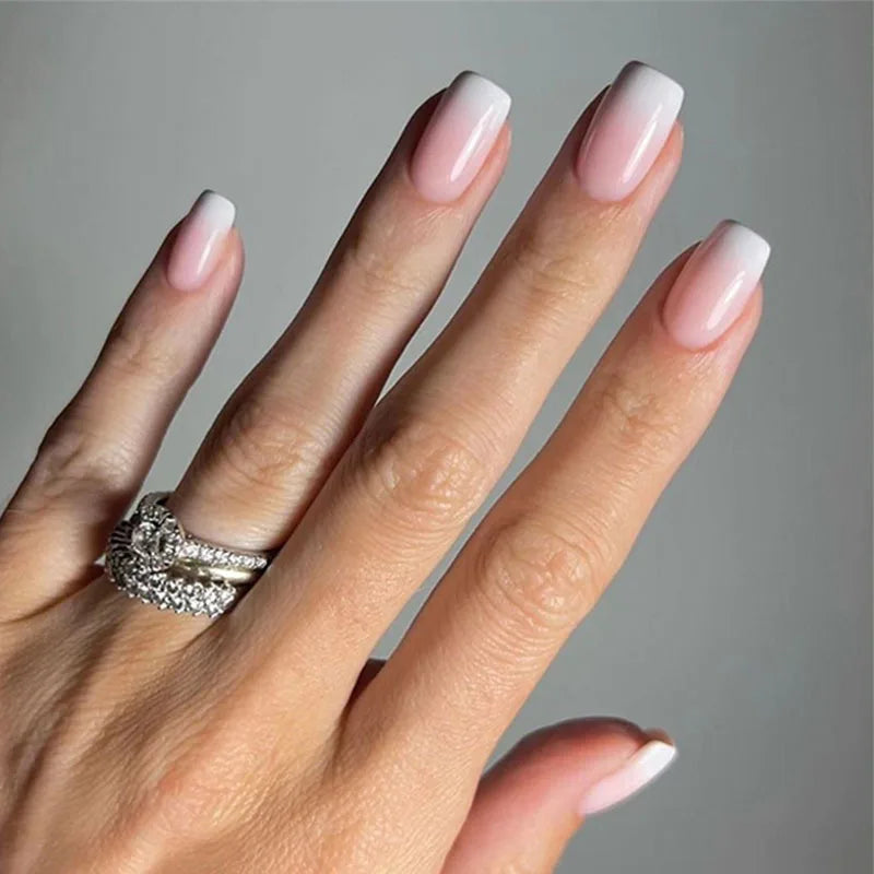 Elegant Pink and White Nails