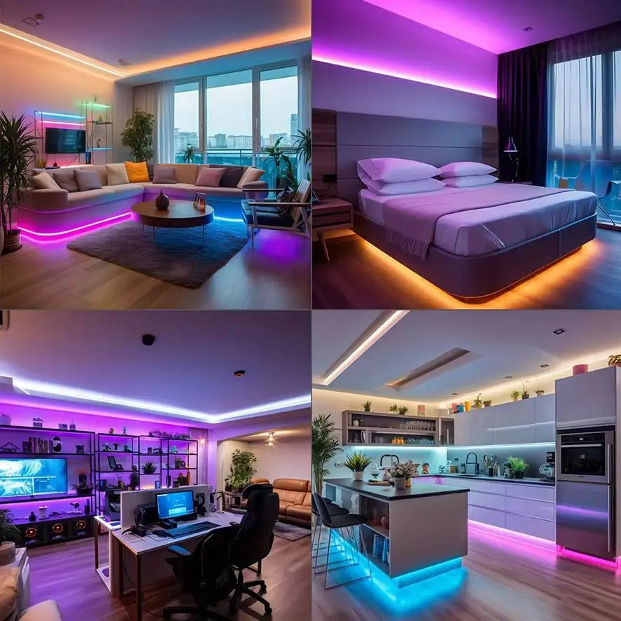 Tira de luces LED RGB con WiFi para sincronizar música en la habitación, 10 m, 20 m y 30 m, flexible, ideal para dormitorio, juegos, decoración, retroiluminación de TV.