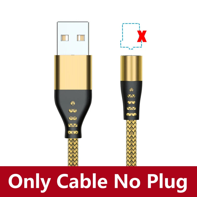 Cable de carga USB magnético AUFU LED, cable USB tipo C para teléfono, cargador magnético para teléfono, micro USB para iPhone 11, 12 Pro Max y Xiaomi