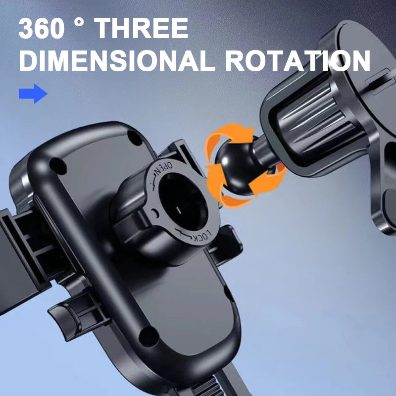 SEAMETAL - Soporte para teléfono de coche con gancho mejorado, antivibración, para ventilación de aire, rotación de 360 grados, estable, para navegación de smartphones