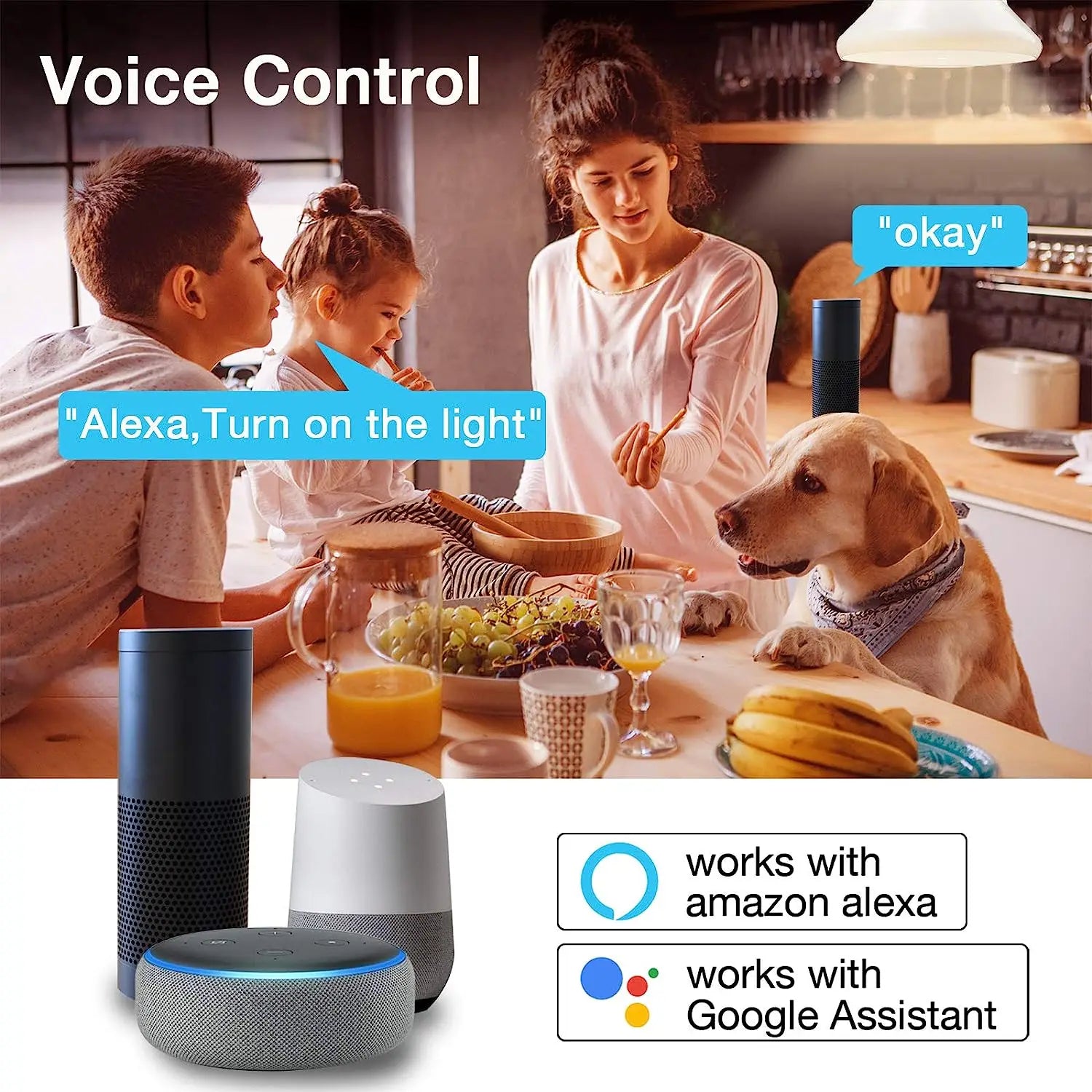 Bombilla LED inteligente de 60 W, reemplaza A19/A60, se conecta a WiFi, se controla con voz o aplicación, se activa con Motion Matter.