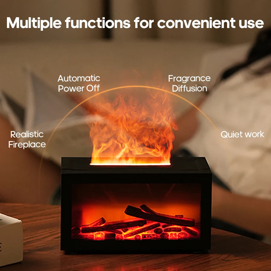Difusor de aroma con forma de chimenea de 140 ml, humidificador de aire para el hogar, difusor de niebla, aceites esenciales de aromaterapia, luces de colores para regalo.