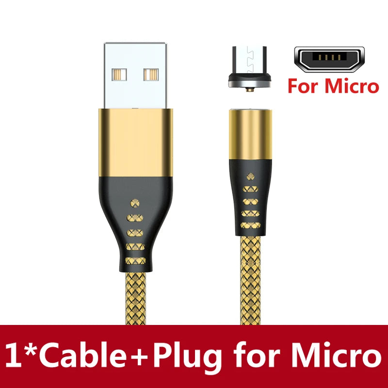 Cable de carga USB magnético AUFU LED, cable USB tipo C para teléfono, cargador magnético para teléfono, micro USB para iPhone 11, 12 Pro Max y Xiaomi