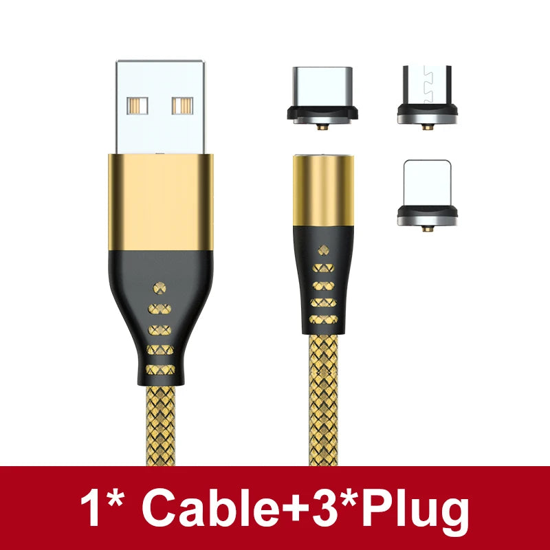 Cable de carga USB magnético AUFU LED, cable USB tipo C para teléfono, cargador magnético para teléfono, micro USB para iPhone 11, 12 Pro Max y Xiaomi