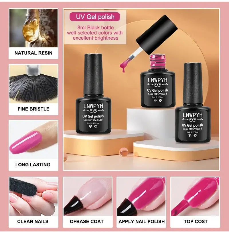 kit de uñas en gel con lámpara UV