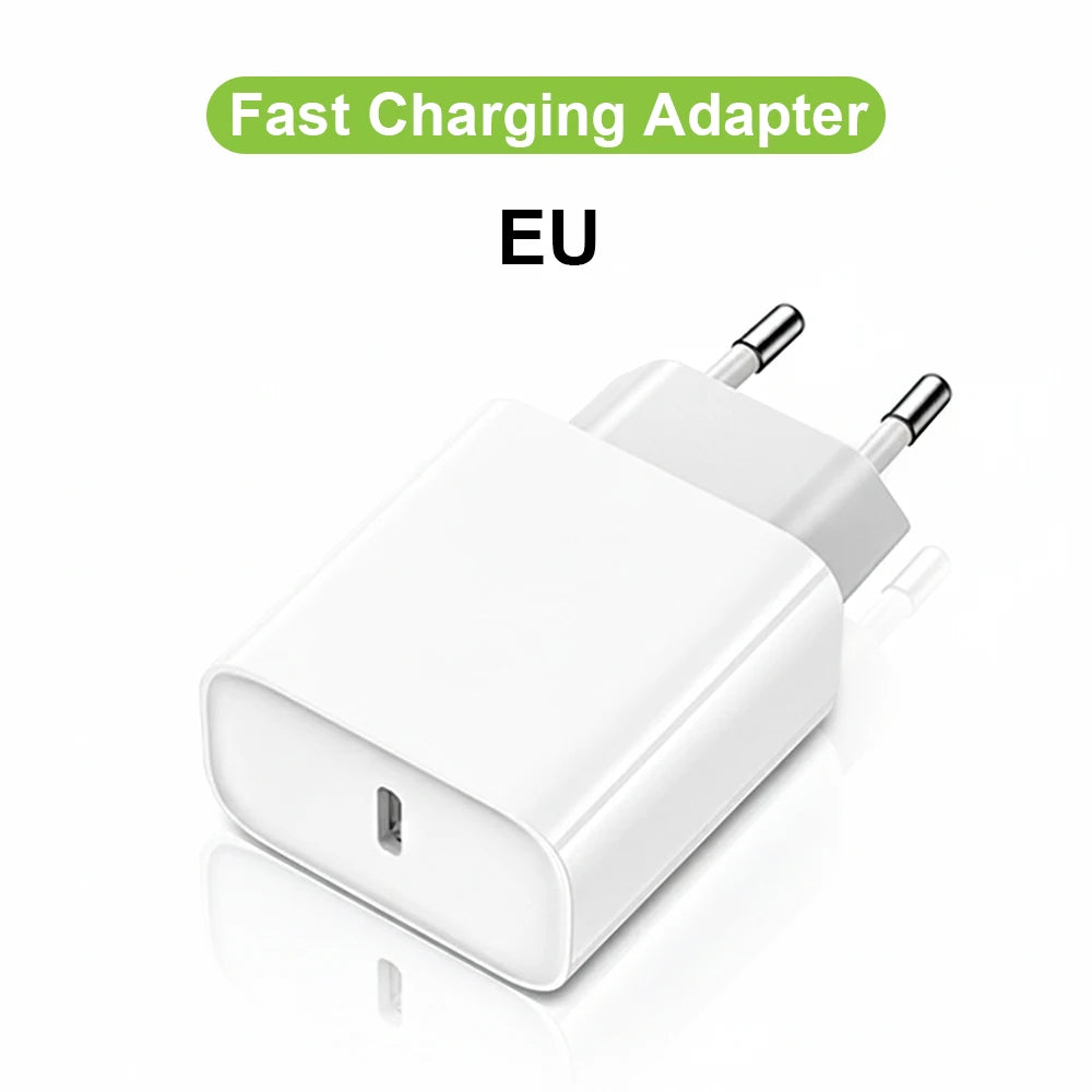 Cargador rápido PD de 30 W para iPhone 14, 13 y 12. Cable de carga rápida USB C a Lightning para iPhone 17, 16 y 15 Pro Max. Adaptador de corriente tipo C.