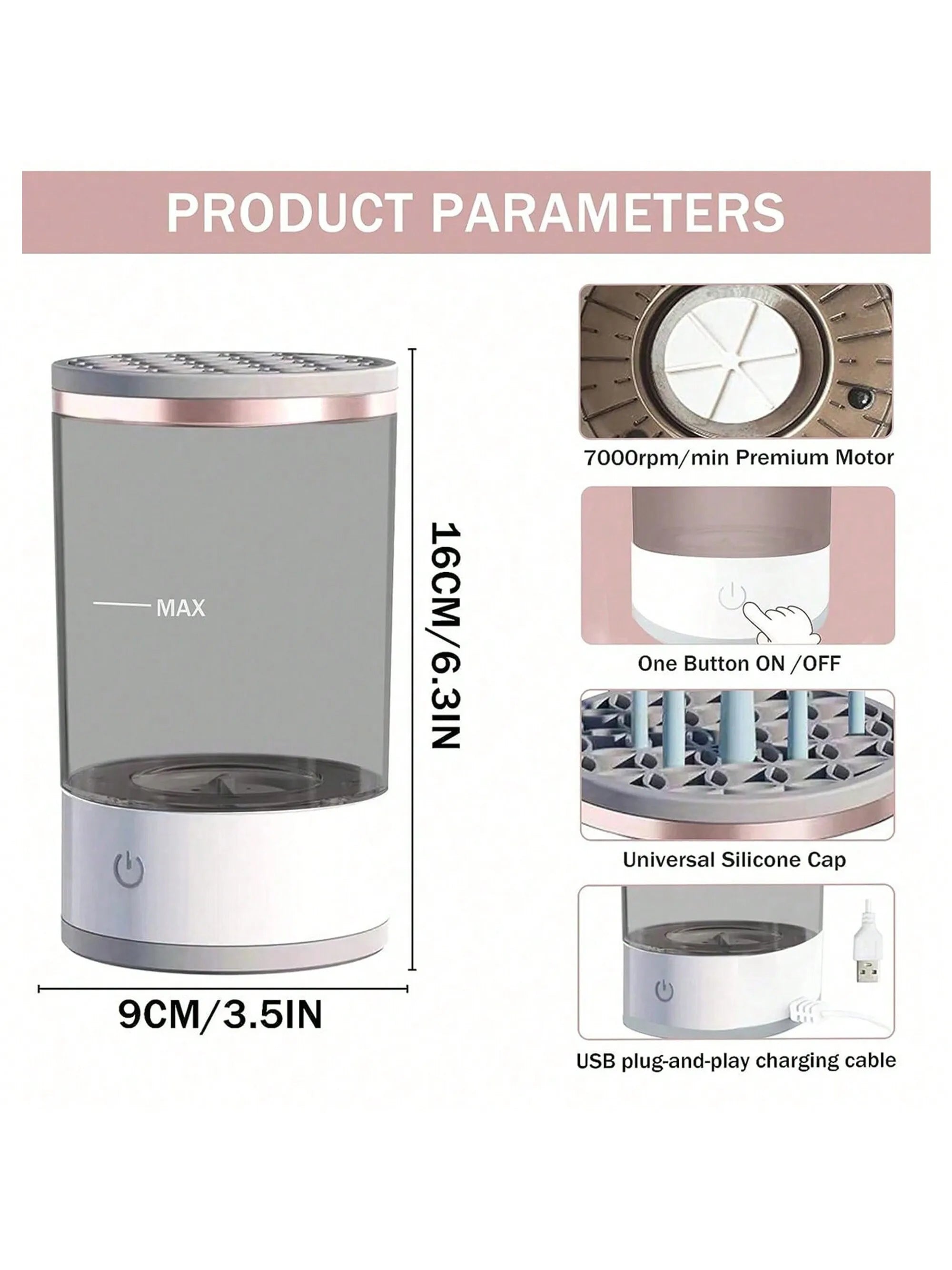 Limpia Brochas Eléctrico Rápido