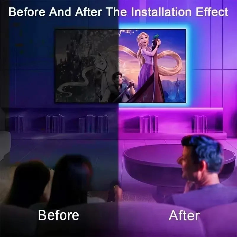 Tira de luces LED RGB con WiFi para sincronizar música en la habitación, 10 m, 20 m y 30 m, flexible, ideal para dormitorio, juegos, decoración, retroiluminación de TV.