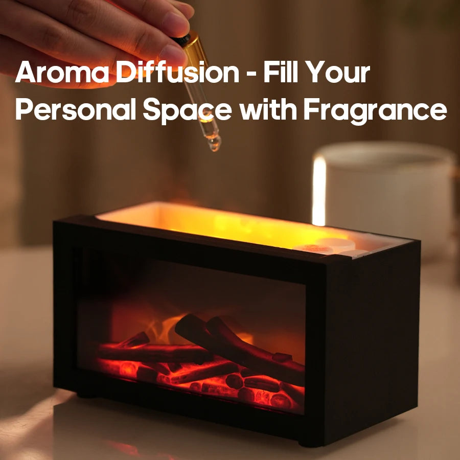 Difusor de aroma con forma de chimenea de 140 ml, humidificador de aire para el hogar, difusor de niebla, aceites esenciales de aromaterapia, luces de colores para regalo.